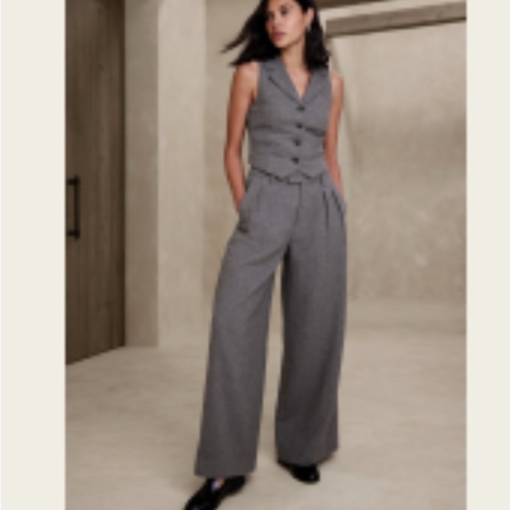 Banana wool ultra wide trouser